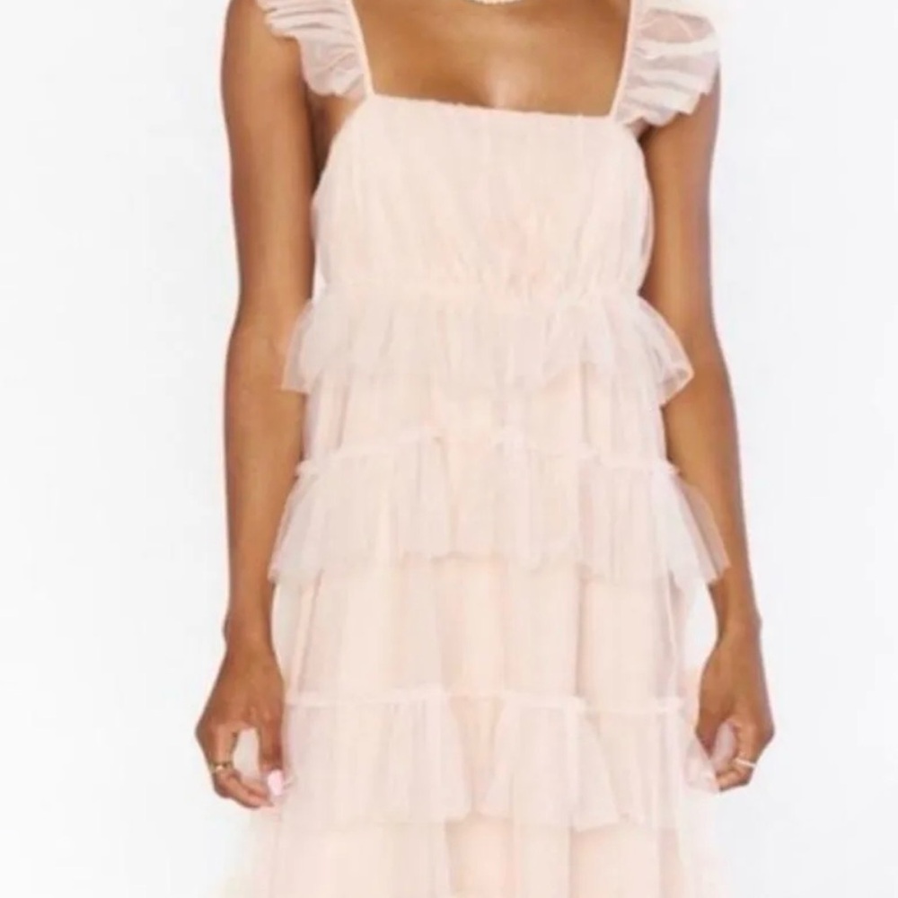 Show me Your MuMu Pink Tiered Dress